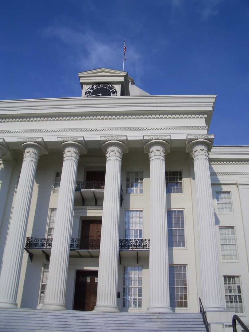 Alabama State Capitol building on Dexter Avenue in Montgomery
