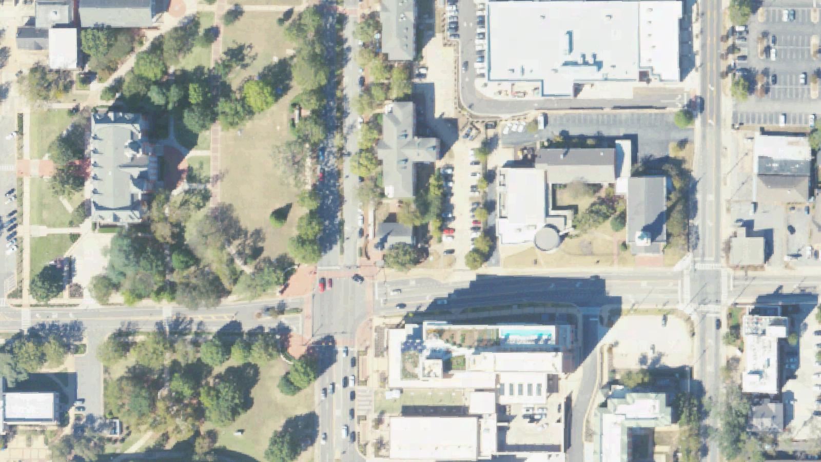 Aerial survey view of Auburn University Chapel