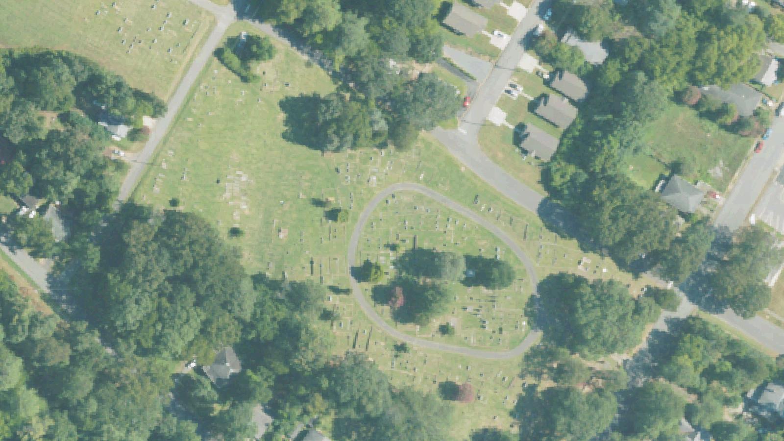 Aerial survey view of Bishop's Graveyard