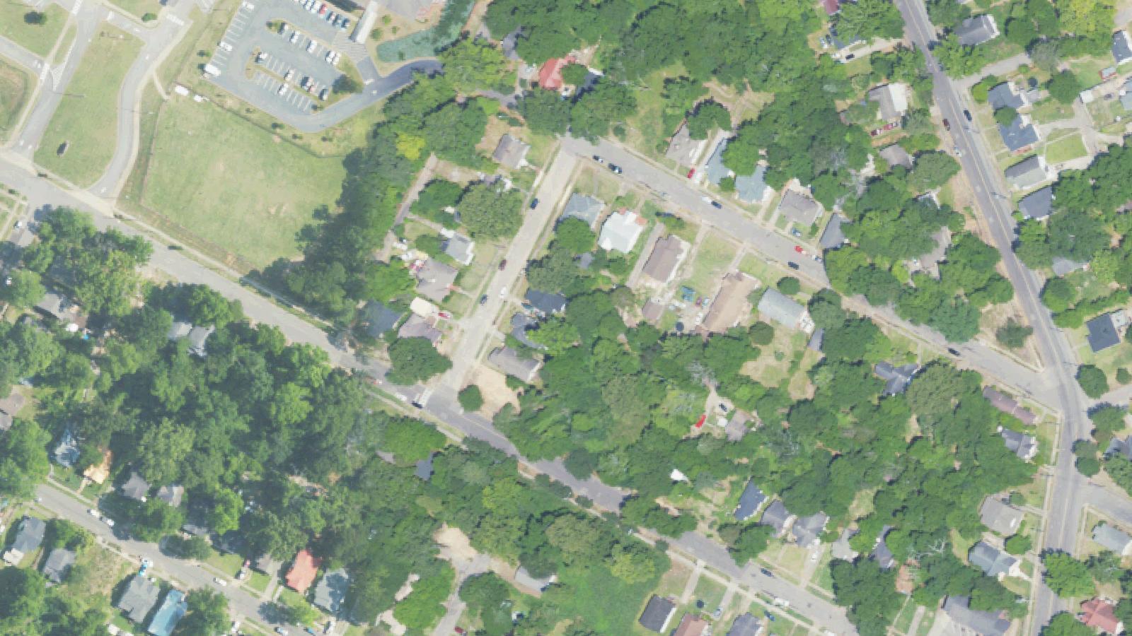 Aerial survey view of East Lake Park