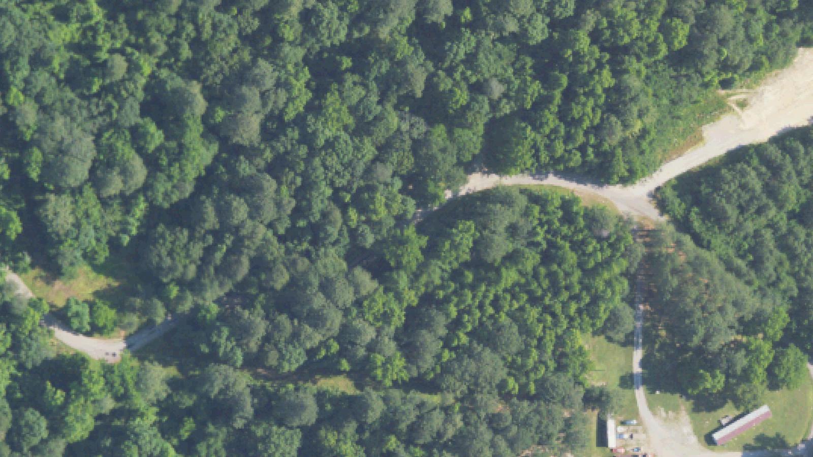 Aerial survey view of Hodges Cemetery