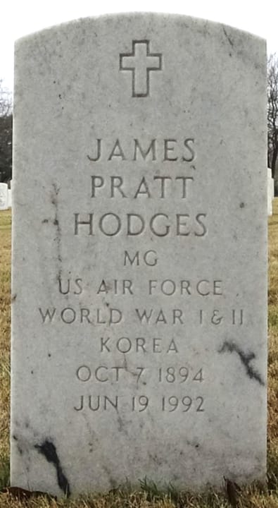 Grave of Maj. Gen. James P. Hodges and his wife Eunice (Fadeley) Hodges in Section AH of Fort Sam Houston National Cemetery