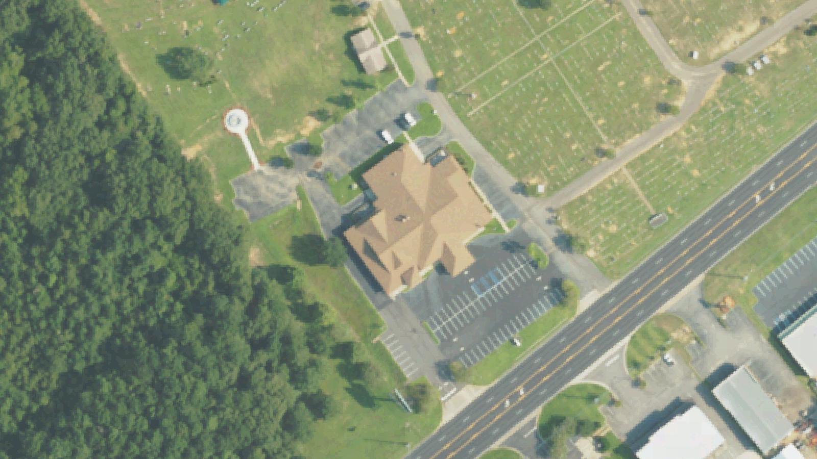 Aerial survey view of Memory Hill Cemetery