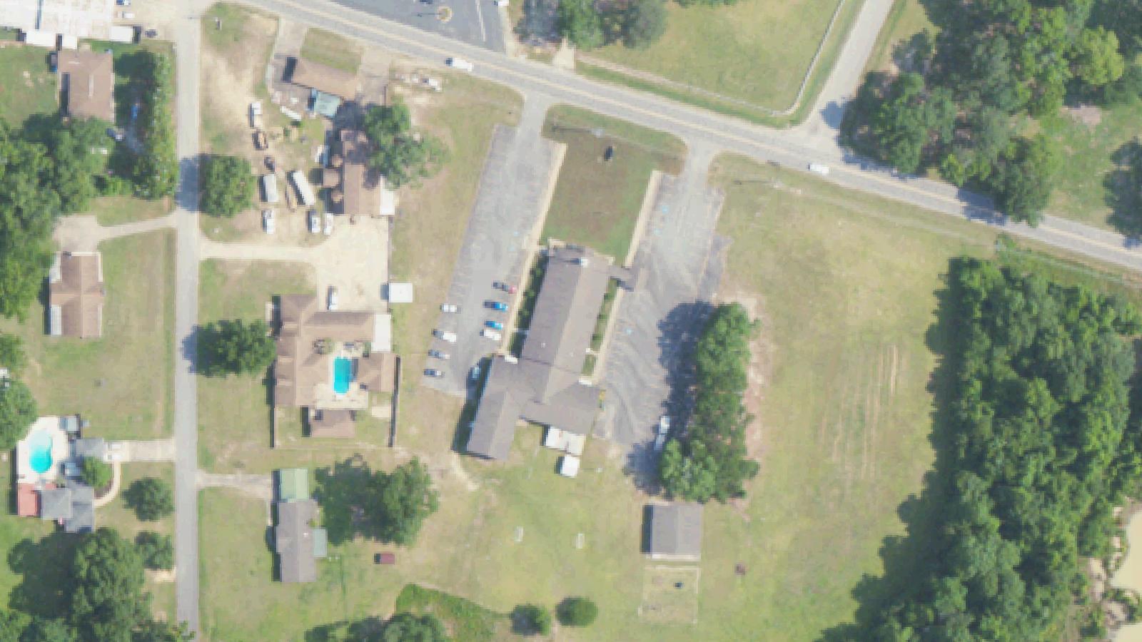 Aerial survey view of Midway Baptist Church