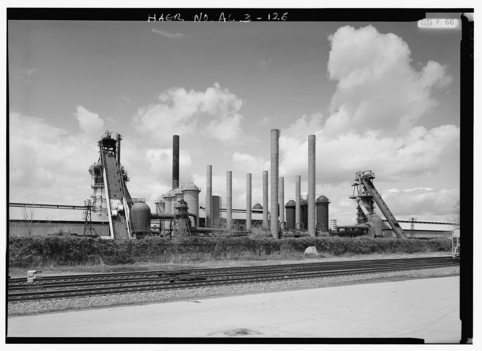 Sloss Furnaces National Historic Landmark in Birmingham, Alabama, blast-furnace works that produced pig iron 1882 to 1971