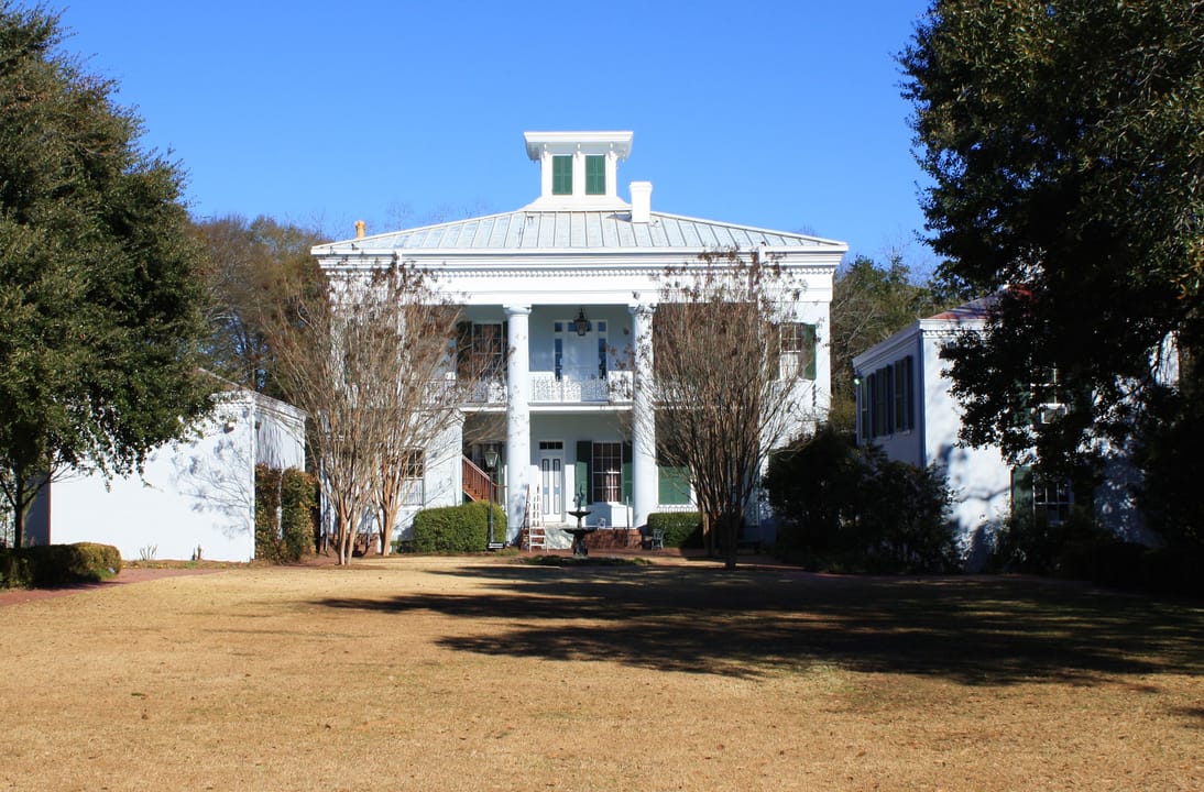 The rear facade of Sturdivant Hall in Selma, Alabama.