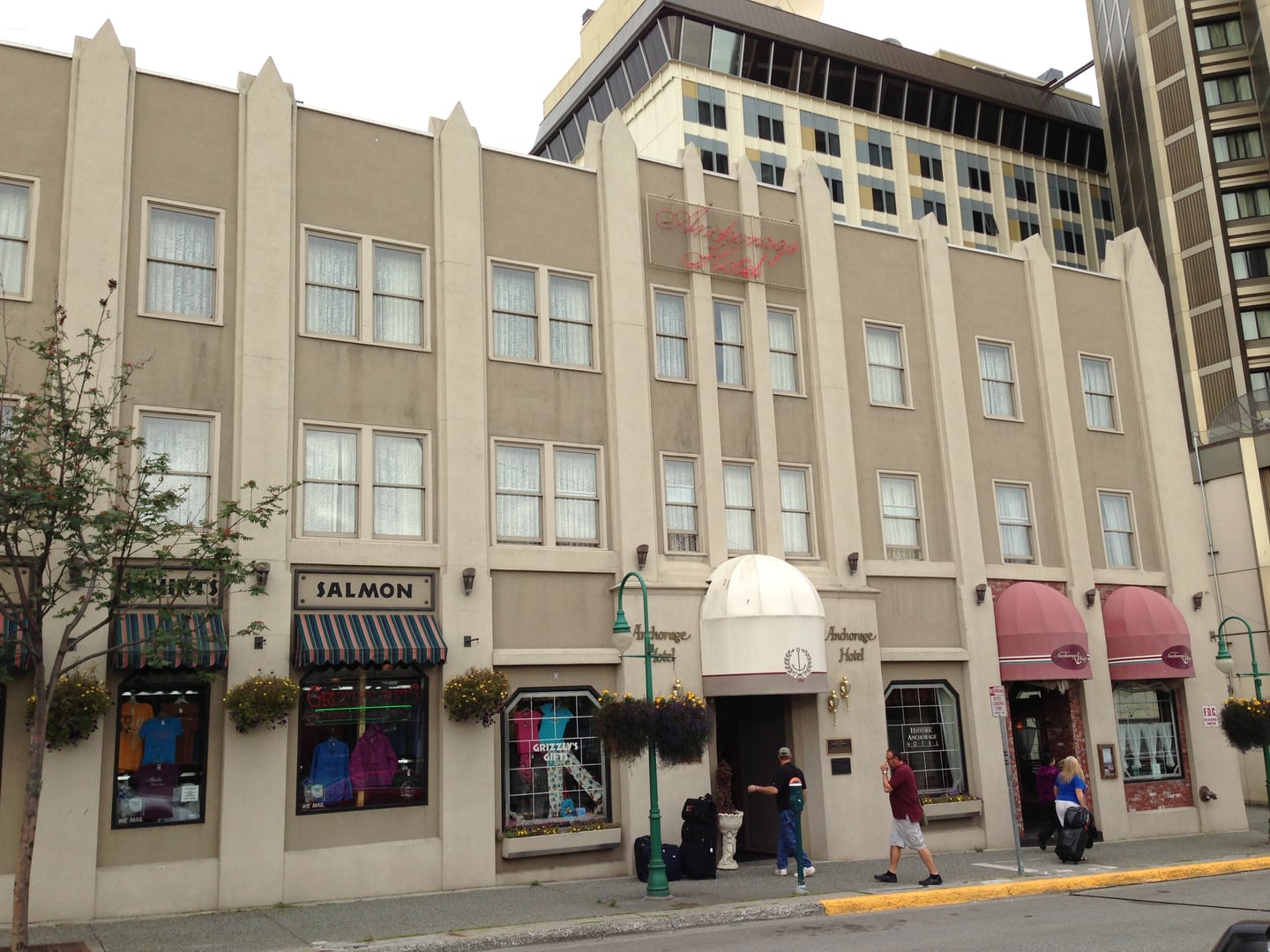 Exterior of the 1936 Historic Anchorage Hotel Annex at 330 E Street in downtown Anchorage, Alaska