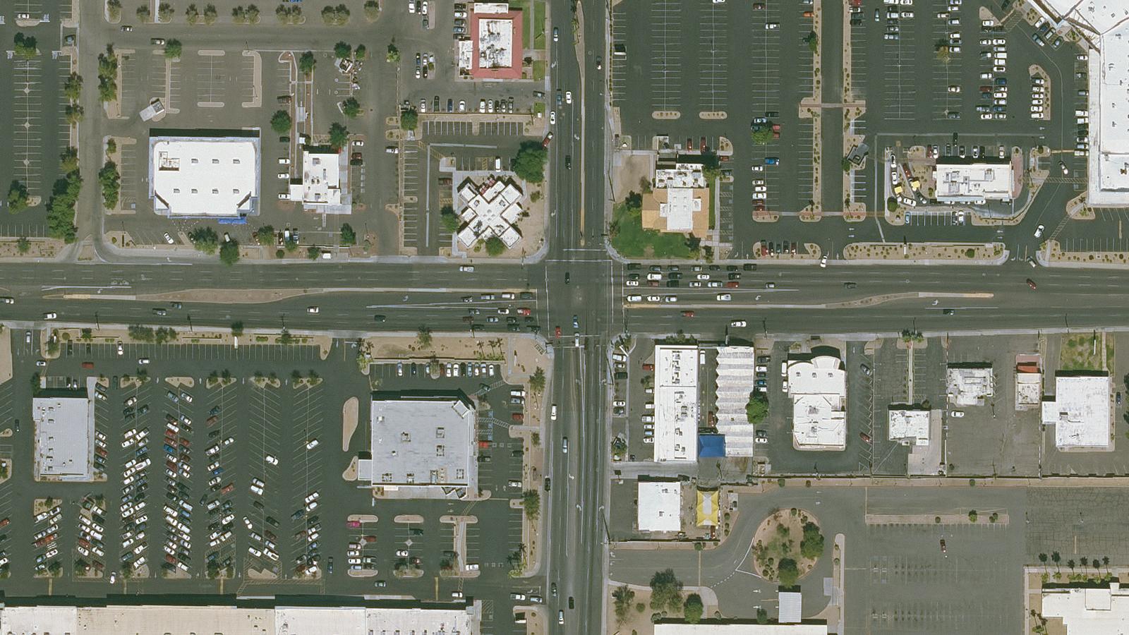 Aerial survey view of 51st Avenue and Indian School Road