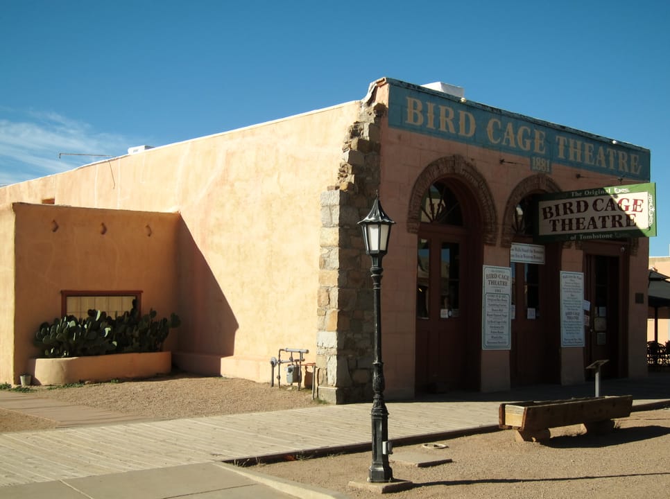 1937 Historic American Buildings Survey general view of the Bird Cage Theatre on Allen Street in Tombstone, Arizona