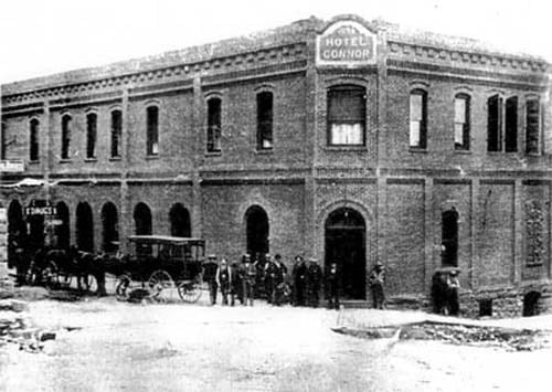 Historic 1899 photograph of Connor Hotel in Jerome Arizona copper mining town
