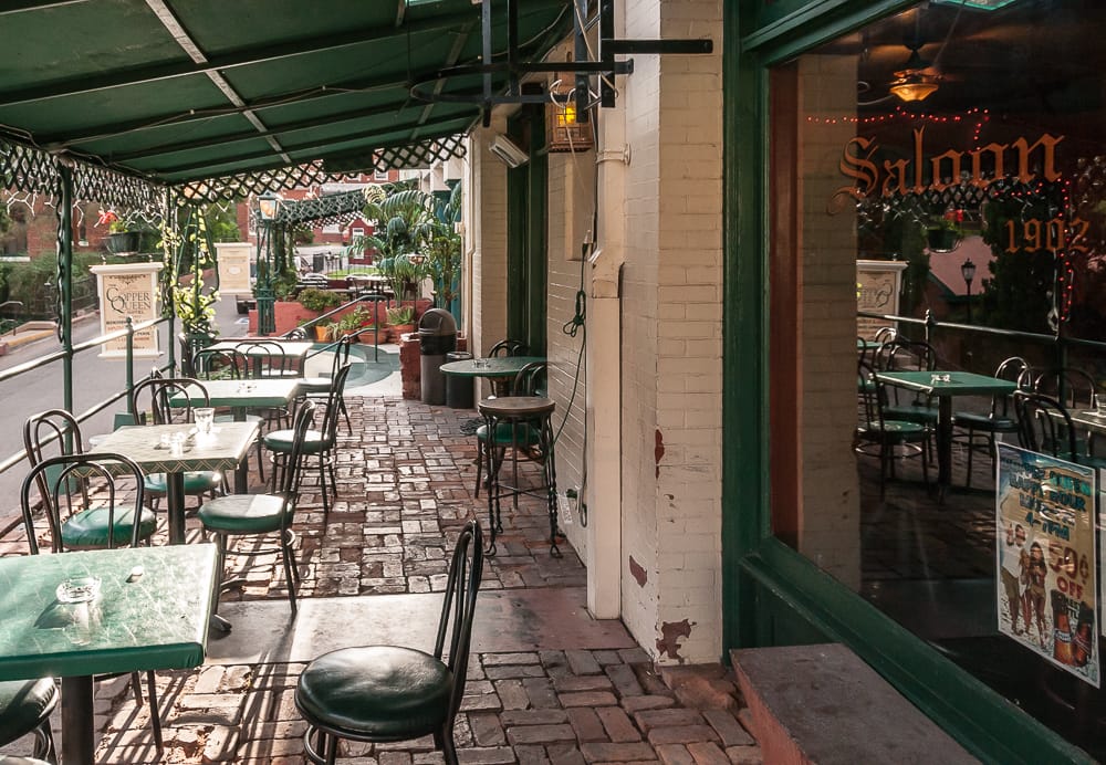 Front facade of the historic Copper Queen Hotel in Bisbee, Arizona