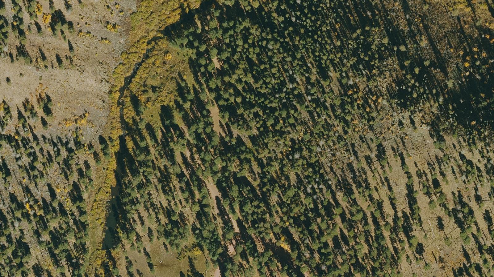 Aerial survey view of Diamond Rock Campground