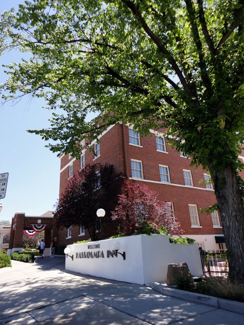 The Hassayampa Inn facade on Gurley Street in downtown Prescott, Arizona