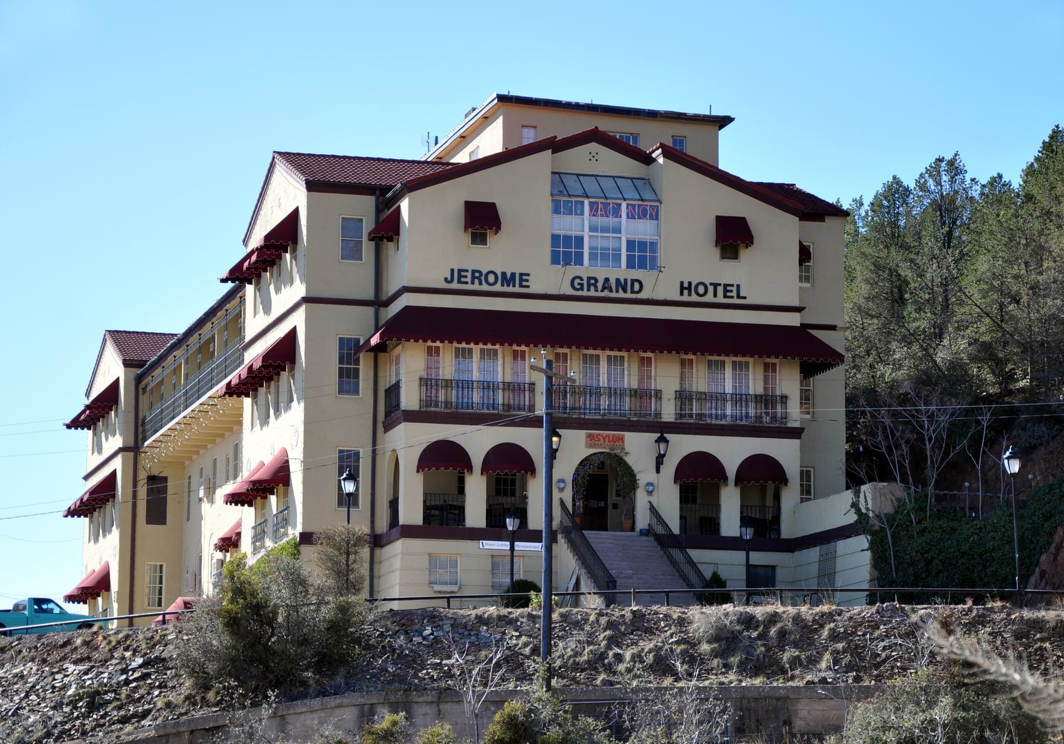 Jerome Grand Hotel, the 1927 United Verde Hospital building on Cleopatra Hill in Jerome, Arizona