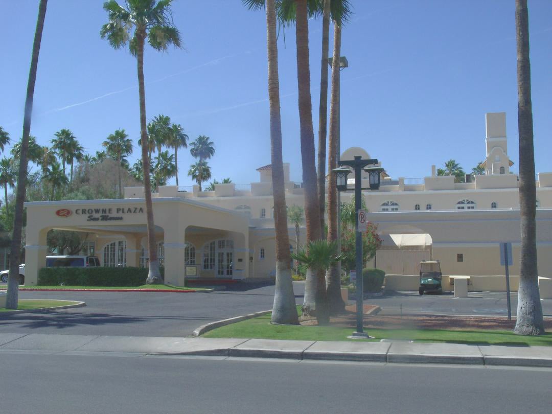 San Marcos Hotel exterior in Chandler Arizona, 1913 historic golf resort