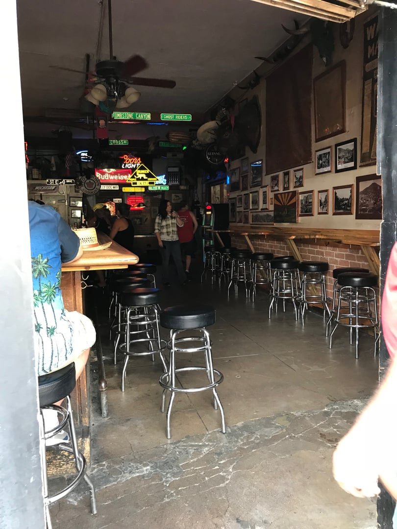 Storefront of the St. Elmo Bar on Brewery Avenue in Bisbee, Arizona
