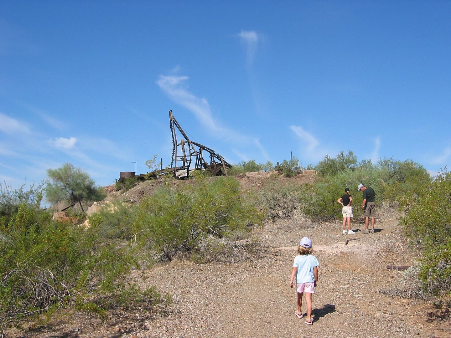 Overview of the Vulture Mine site near Wickenburg, Arizona — the abandoned gold mine that spawned Vulture City ghost town, discovered by Henry Wickenburg in 1863