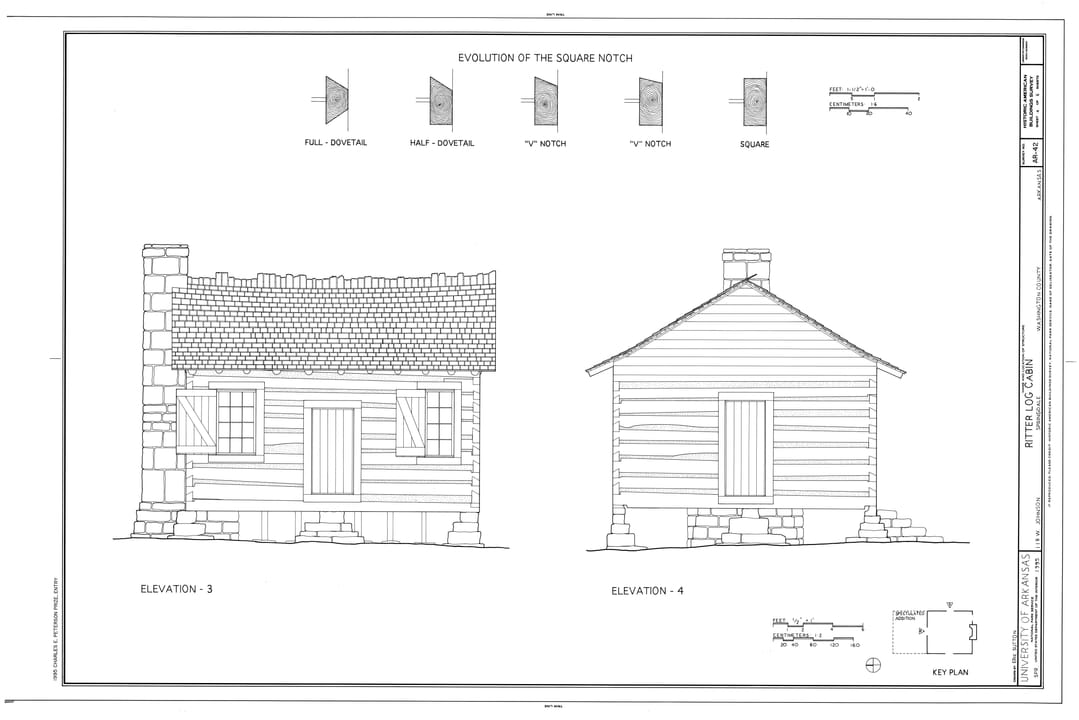 File:Ritter Log Cabin, 118 West Johnson Avenue, Springdale, Washington County, AR HABS ARK,72-SPRIGD,1- (sheet 4 of 6).png