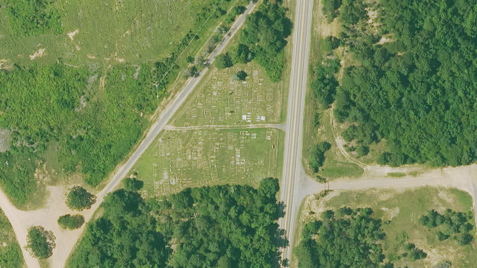 Aerial survey view of Avon Cemetery