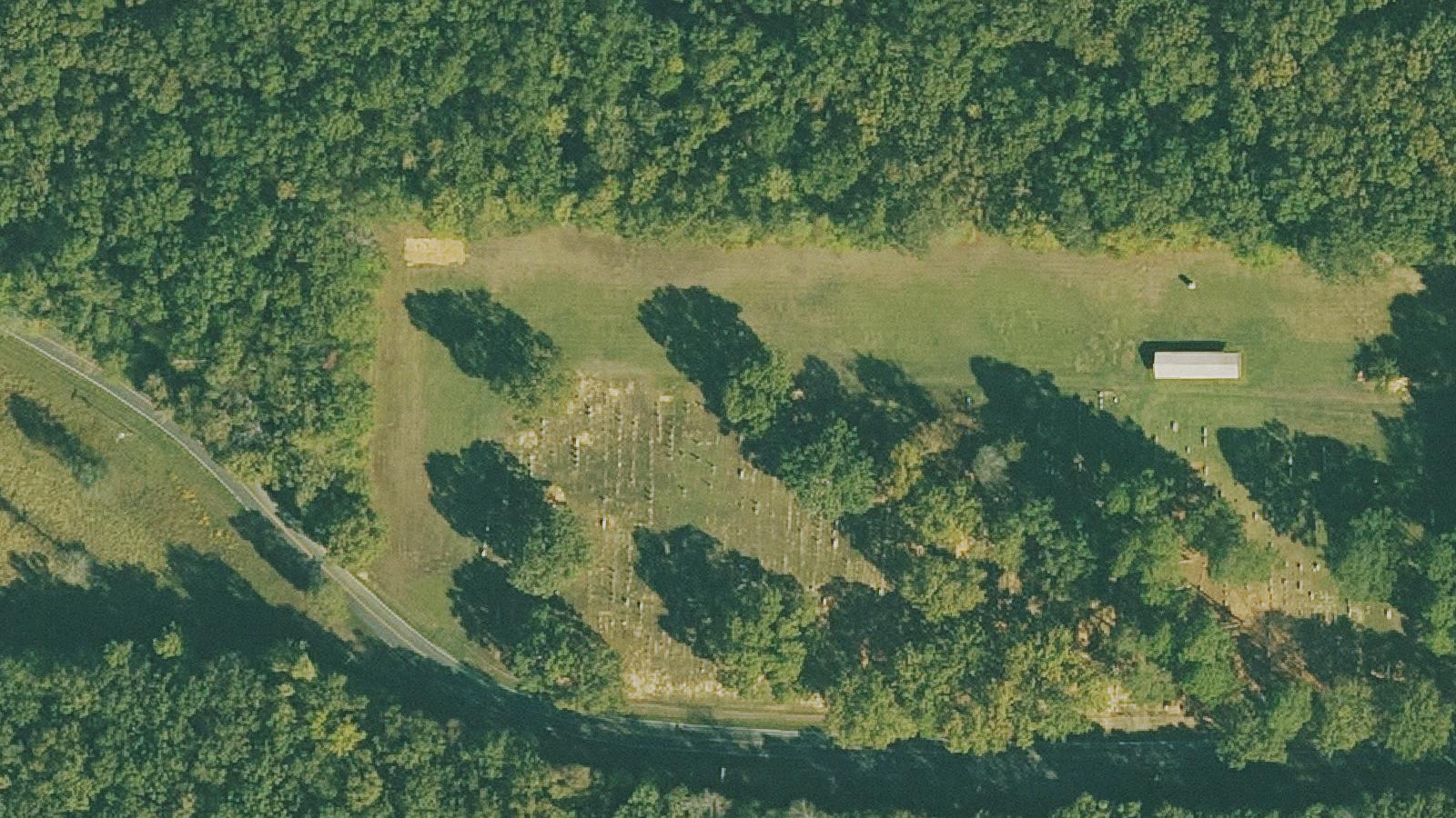 Aerial survey view of Cypress Valley Cemetery