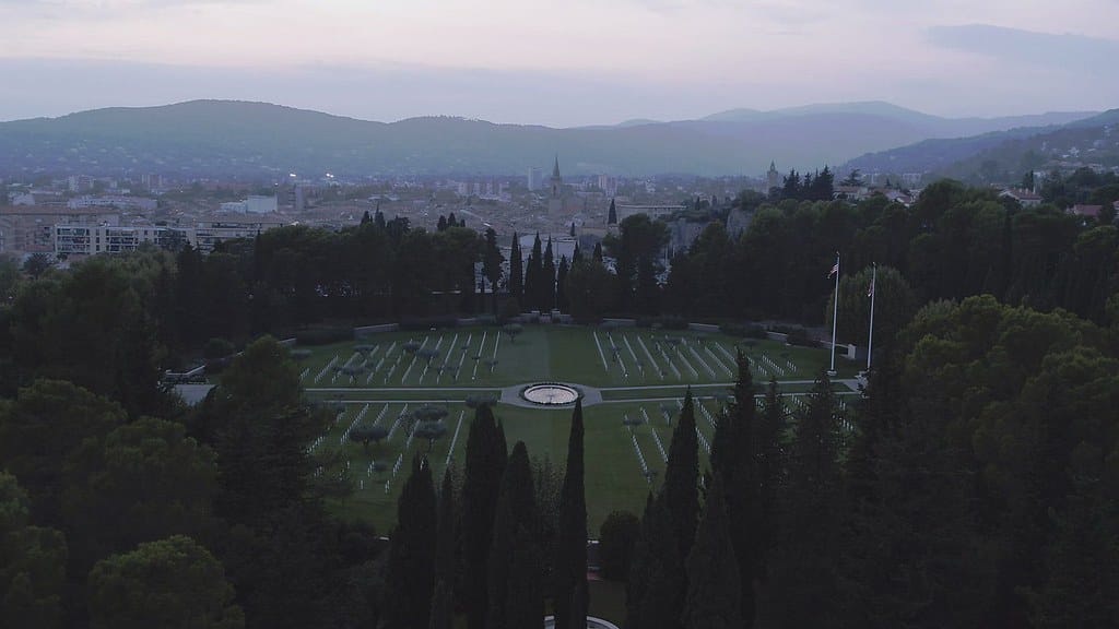 The site of the Rhone American Cemetery and Memorial in France was selected because of its historic location along the route of the U.S. Seventh Army's drive up the Rhone Valley. It was established on August 19, 1944 after the Seventh Army's surprise landing in southern France.

On 12.5 acres at the