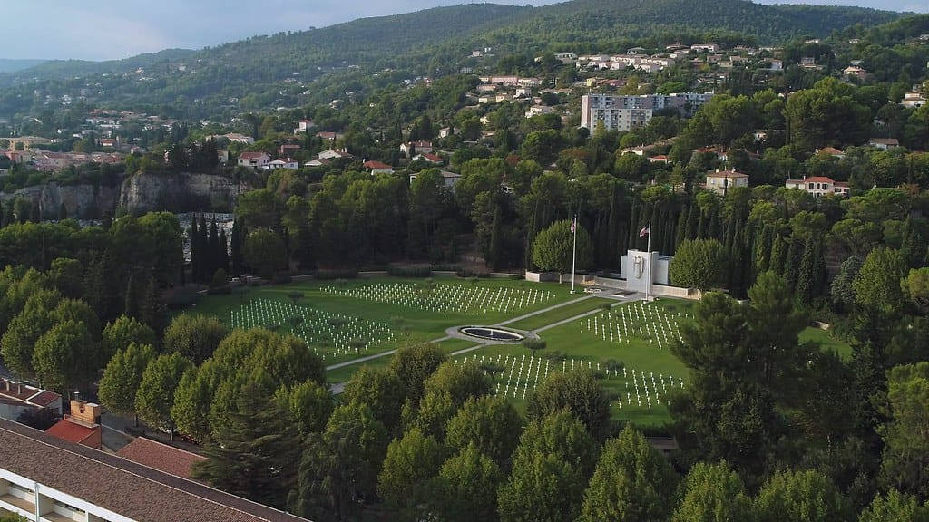 The site of the Rhone American Cemetery and Memorial in France was selected because of its historic location along the route of the U.S. Seventh Army's drive up the Rhone Valley. It was established on August 19, 1944 after the Seventh Army's surprise landing in southern France.

On 12.5 acres at the