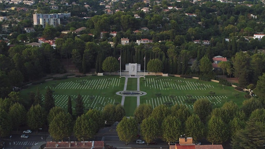 The site of the Rhone American Cemetery and Memorial in France was selected because of its historic location along the route of the U.S. Seventh Army's drive up the Rhone Valley. It was established on August 19, 1944 after the Seventh Army's surprise landing in southern France.

On 12.5 acres at the
