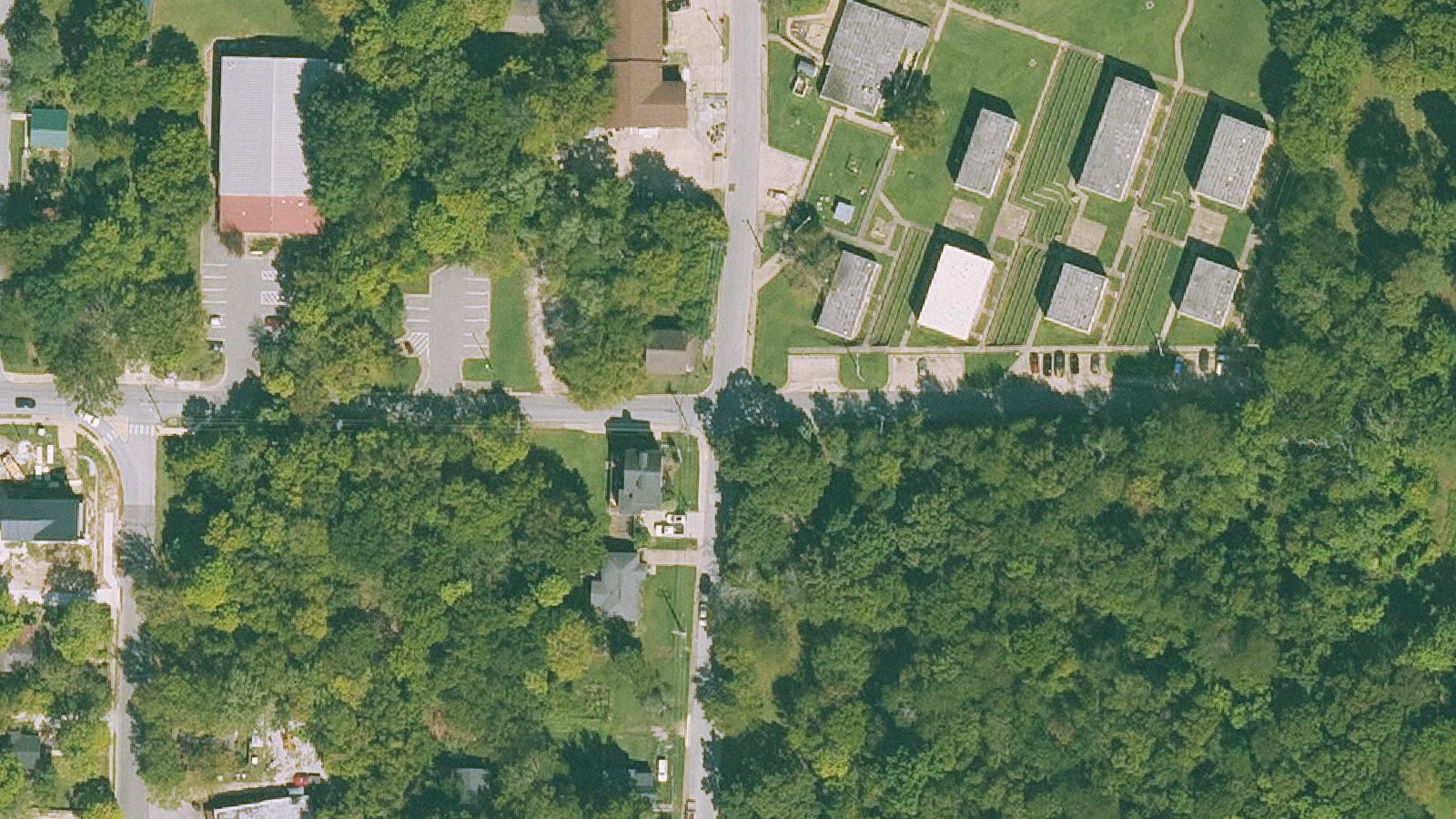 Aerial survey view of Fayetteville Confederate Cemetery
