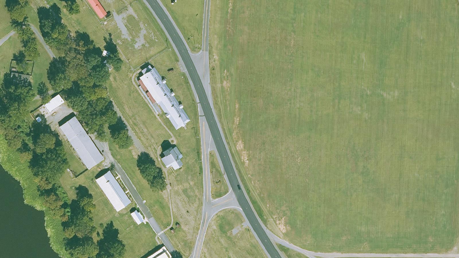Aerial survey view of Mama Lou's Bridge (Wolf Bayou Bridge)
