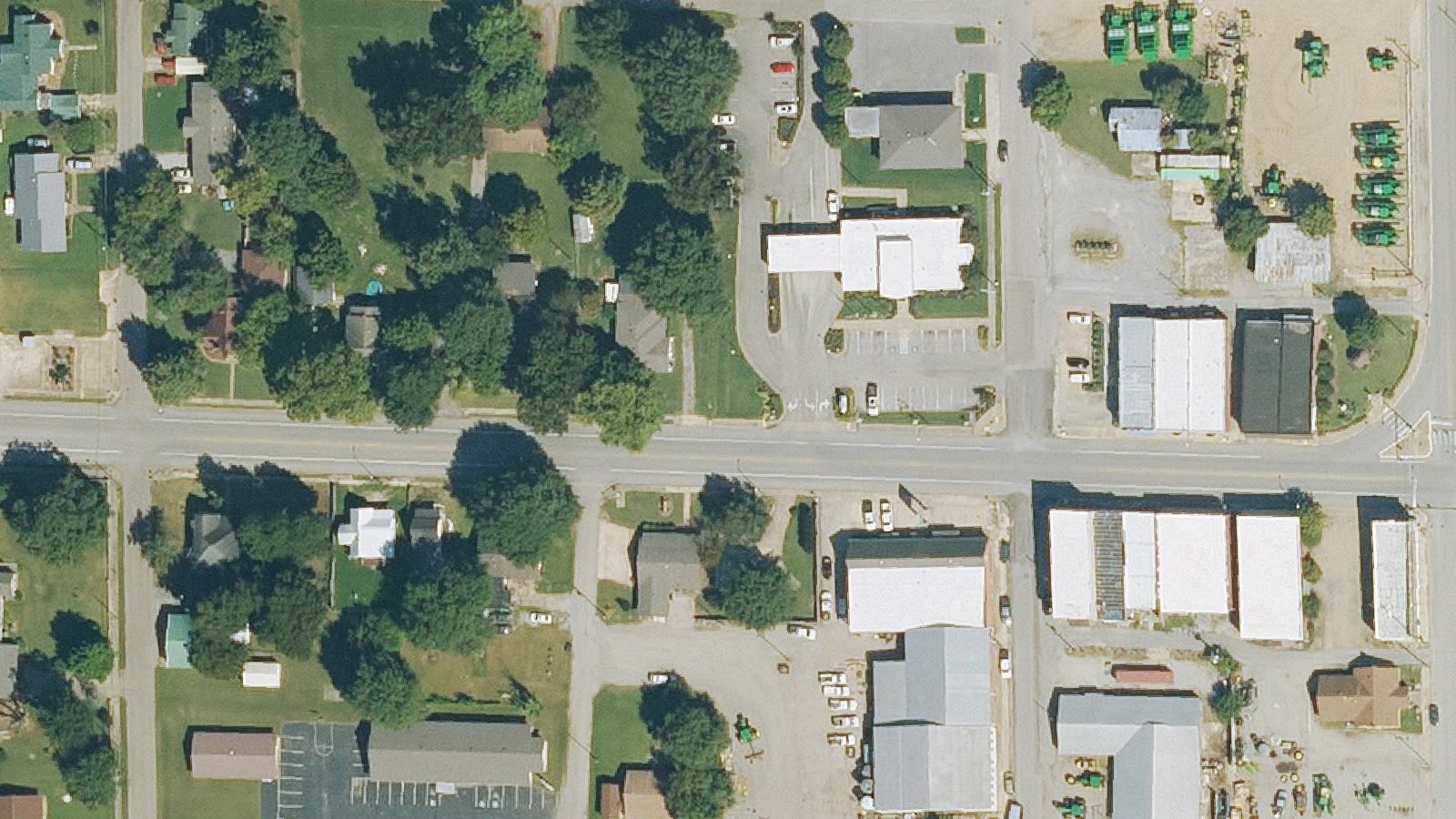 Aerial survey view of Monette Cemetery