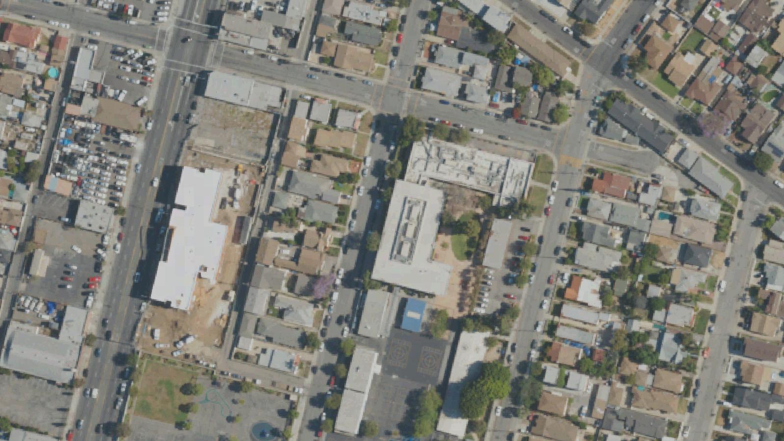 Aerial survey view of Fourth Street Elementary School