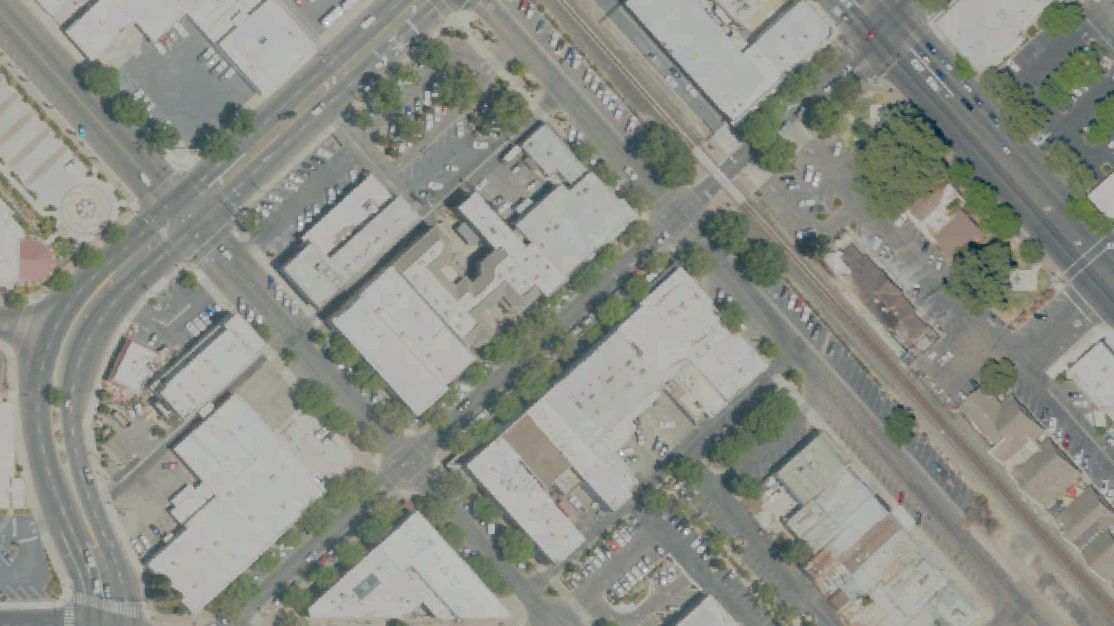 Aerial survey view of Berg Building