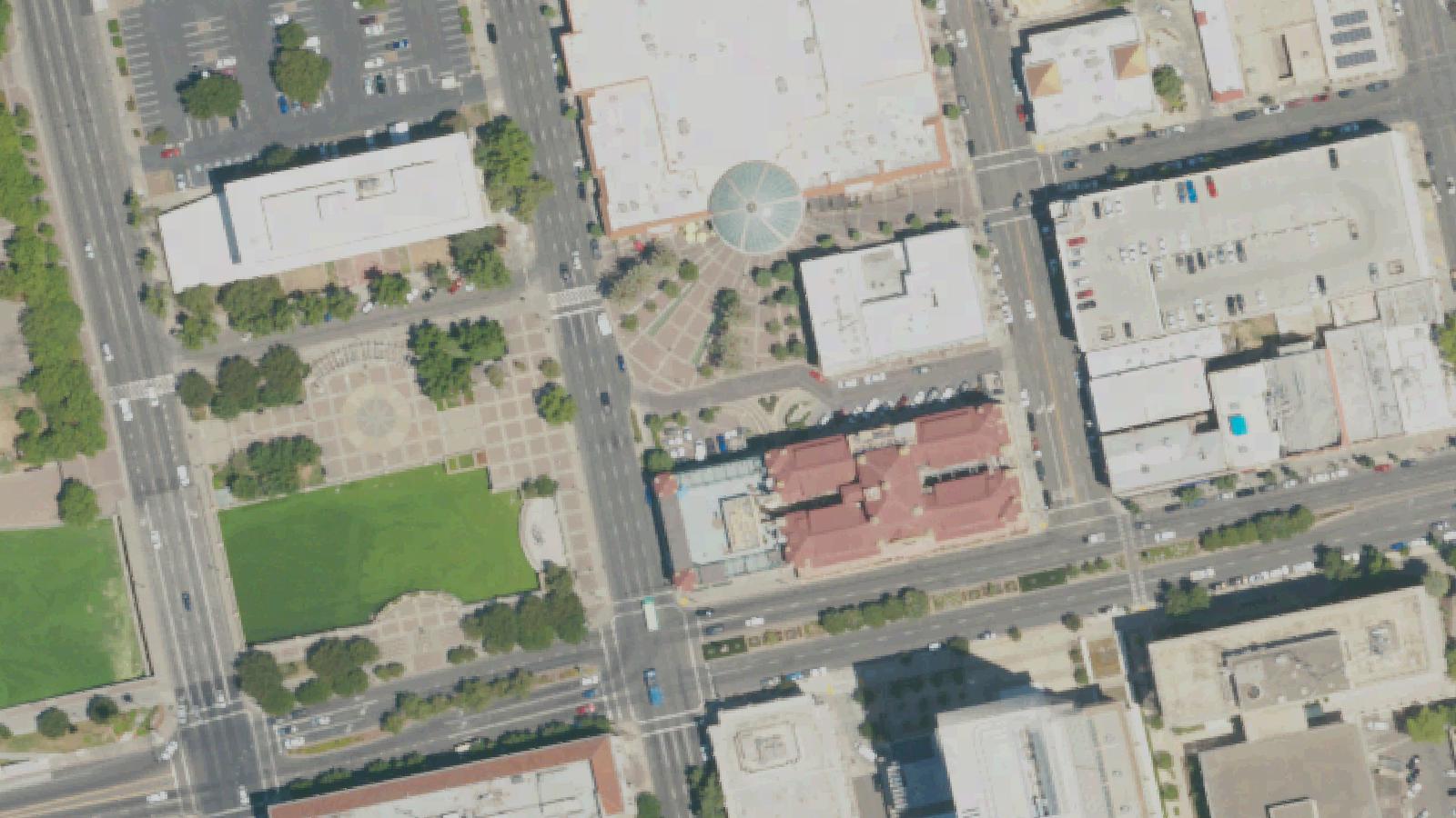 Aerial survey view of B&M Building