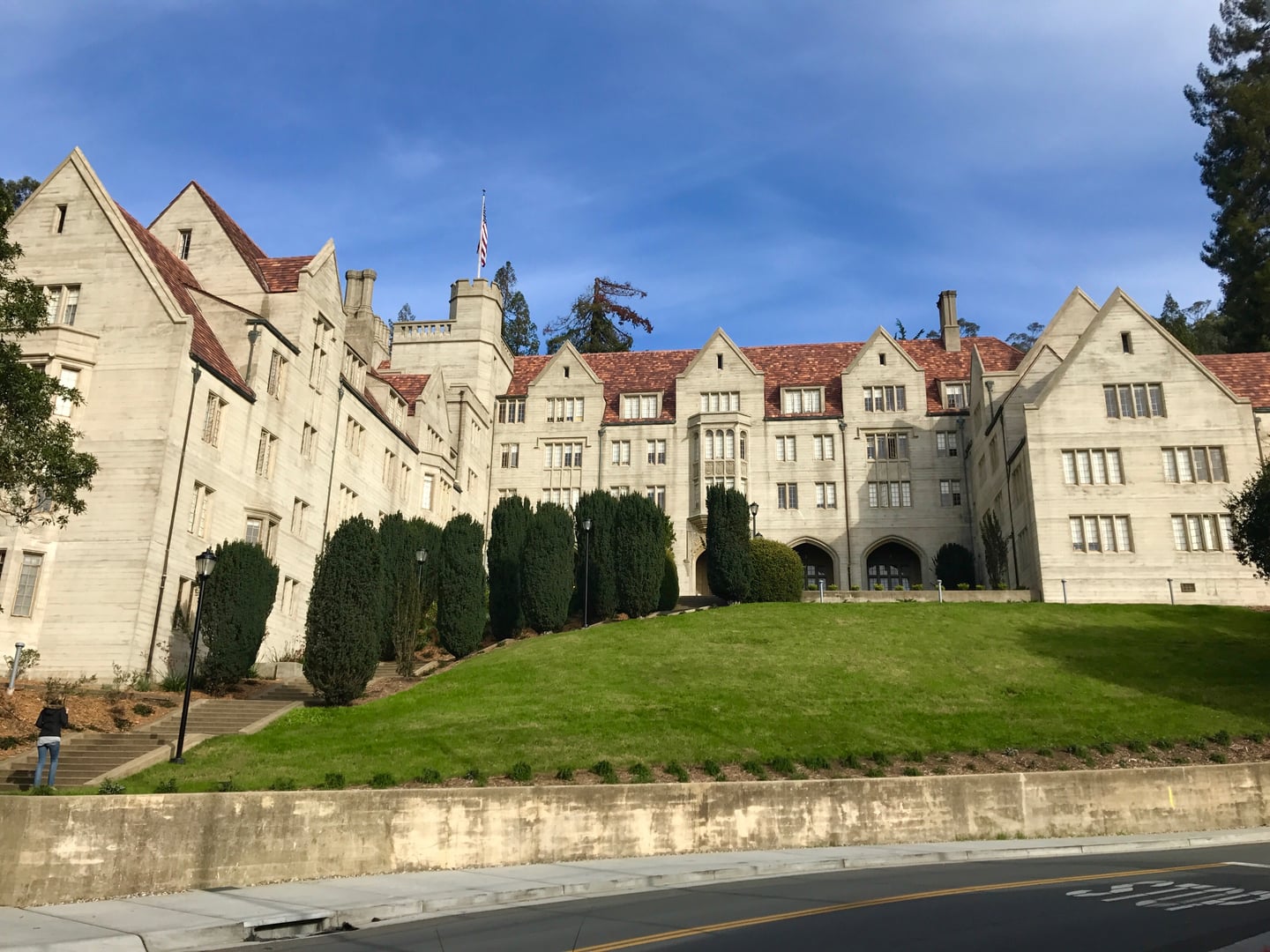 Tudor Revival 'castle' Bowles Hall (1929), the first state-supported residence hall in California, UC Berkeley.