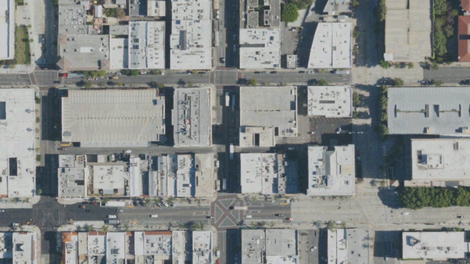 Aerial survey view of The Bunker Experience (Union Savings Bank Vault)