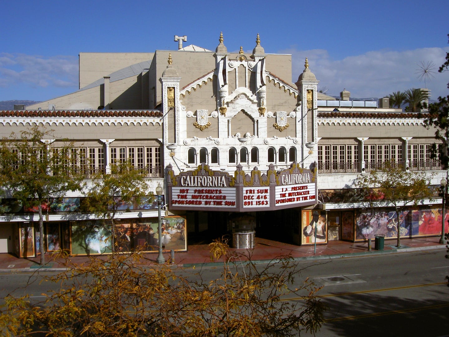California Theatre of the Performing Arts Churrigueresque facade in San Bernardino California