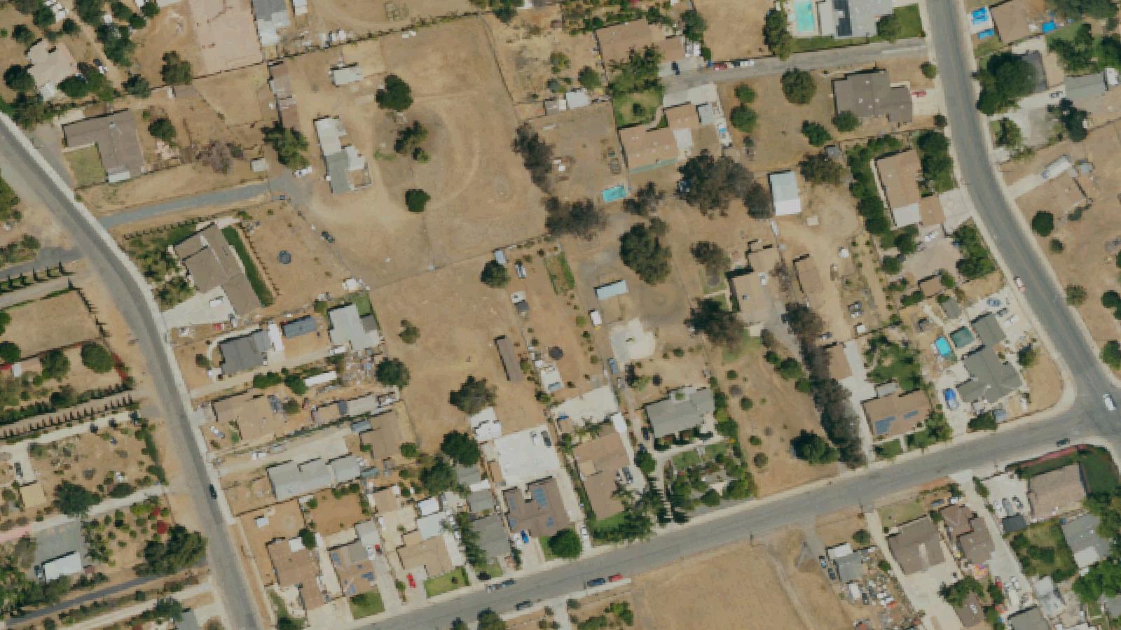 Aerial survey view of Castle Park (Riverside)