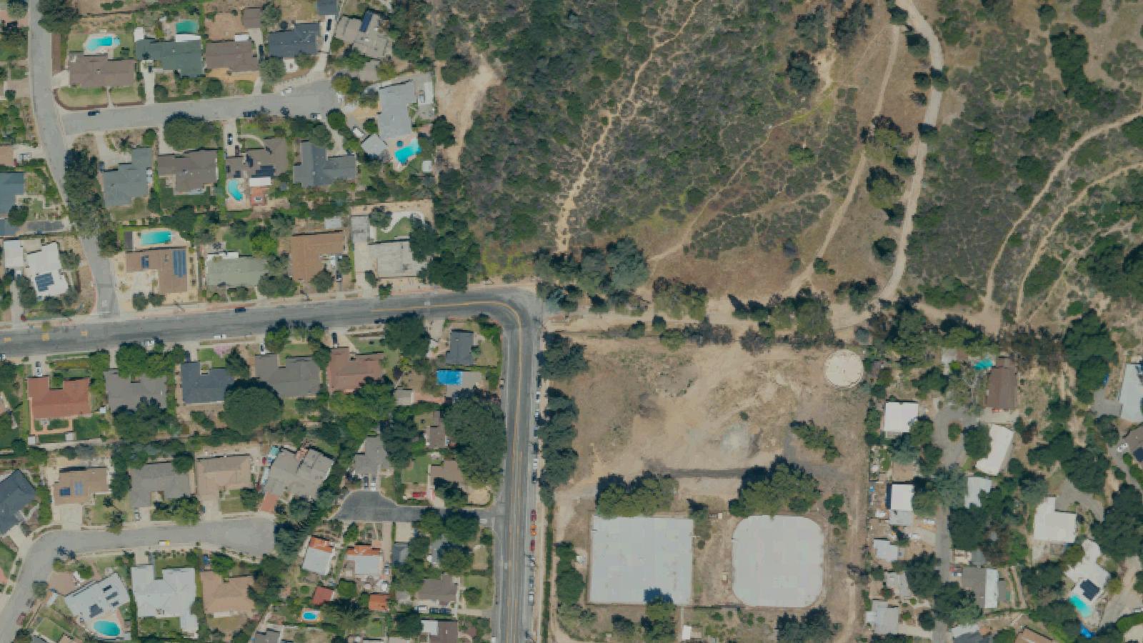 Aerial survey view of Cobb Estate (Altadena Haunted Forest)