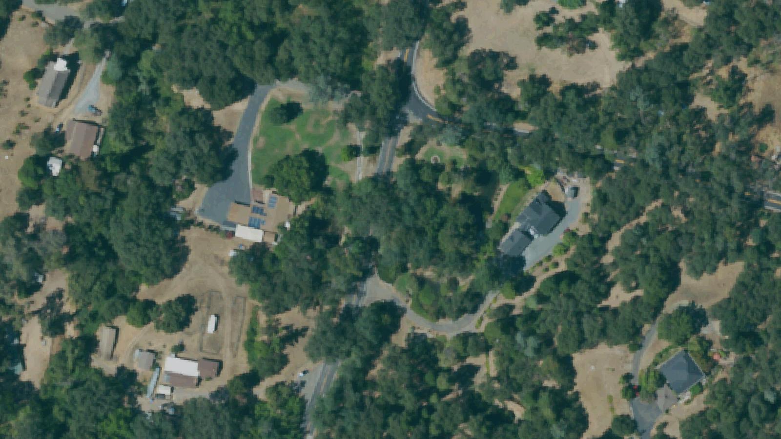 Aerial survey view of Coloma Pioneer Cemetery