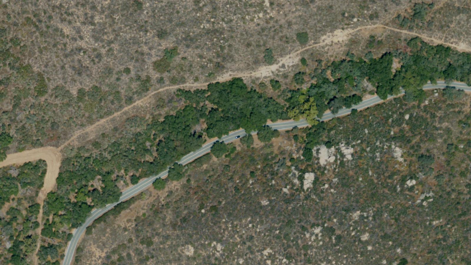Aerial survey view of Santa Margarita River Bridge at De Luz