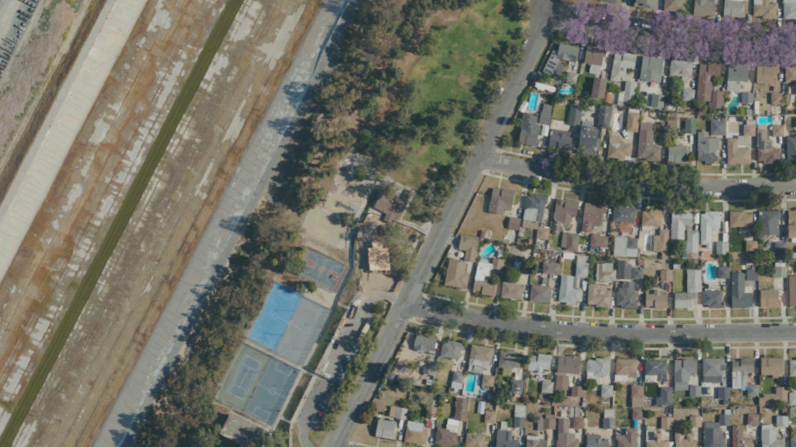 Aerial survey view of DeForest Park Nature Trail