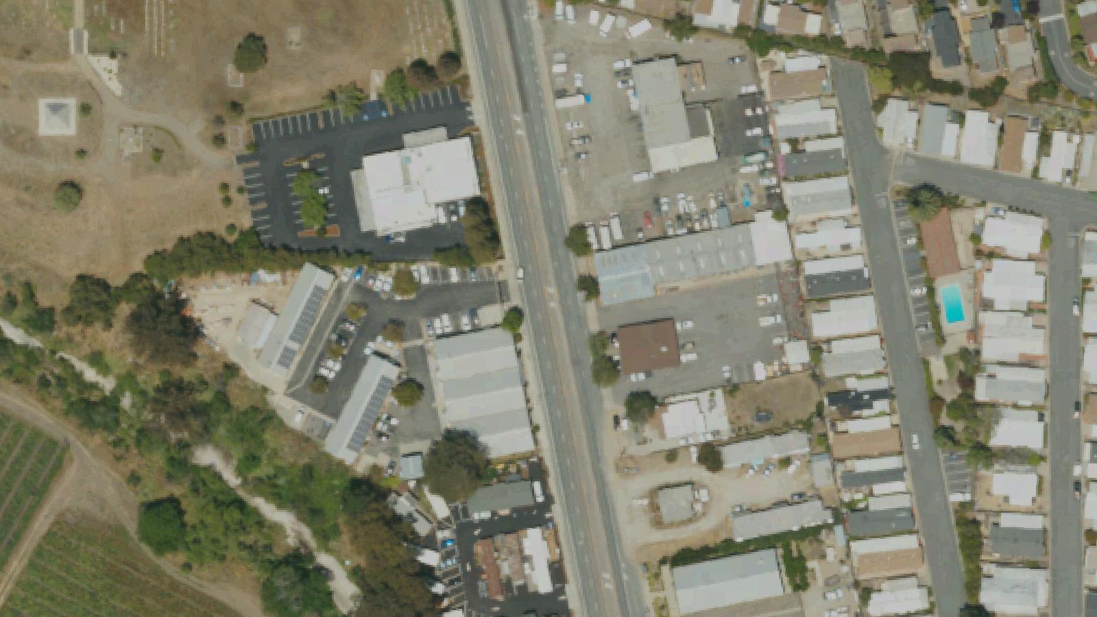 Aerial survey view of Dorn Pyramid