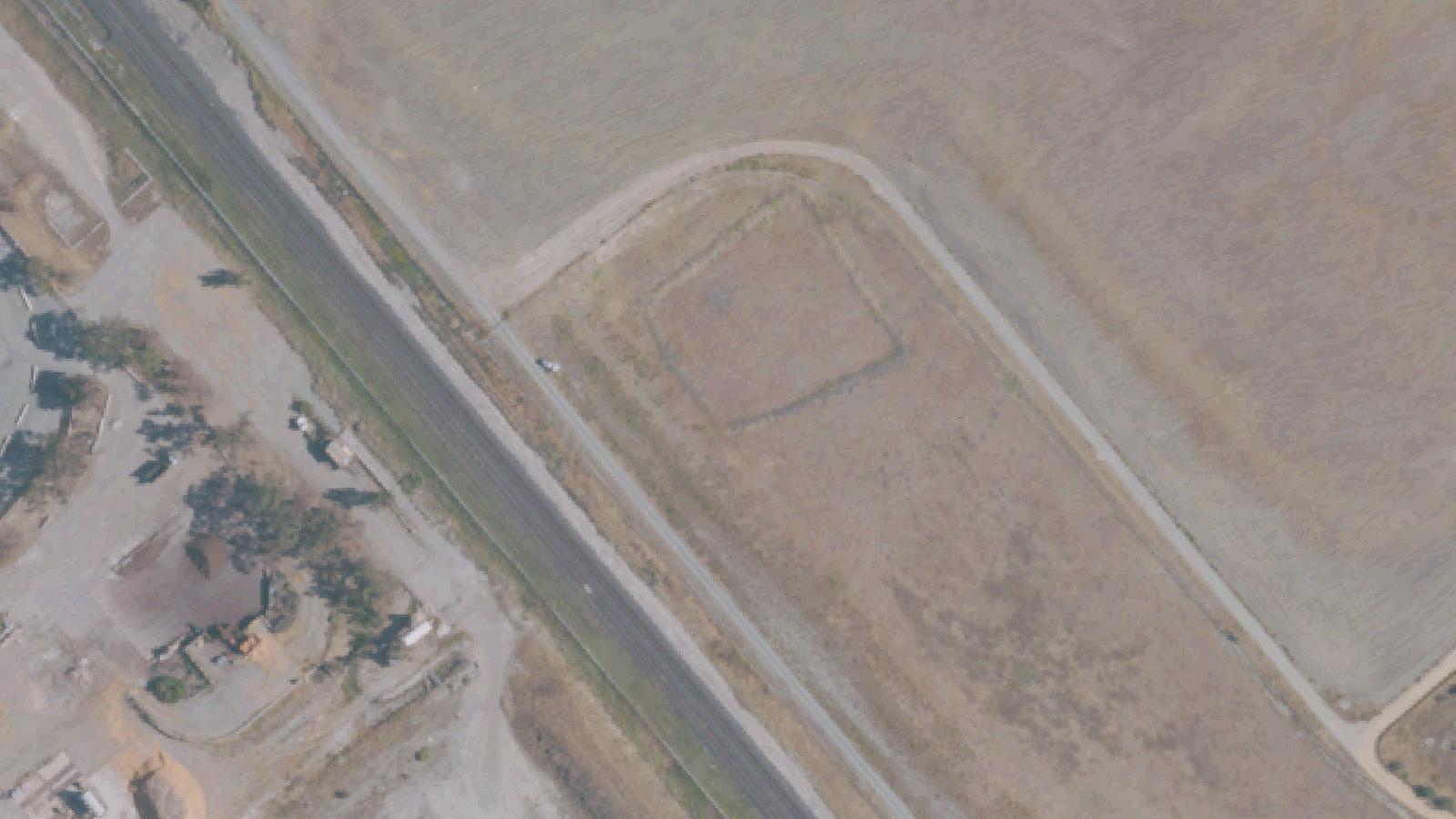 Aerial survey view of Drawbridge Ghost Town