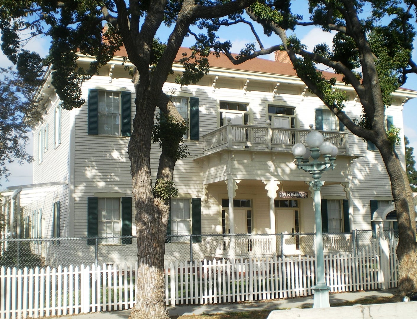 Drum Barracks Civil War Museum exterior, Wilmington, California — the last surviving Civil War military structure in the Los Angeles area
