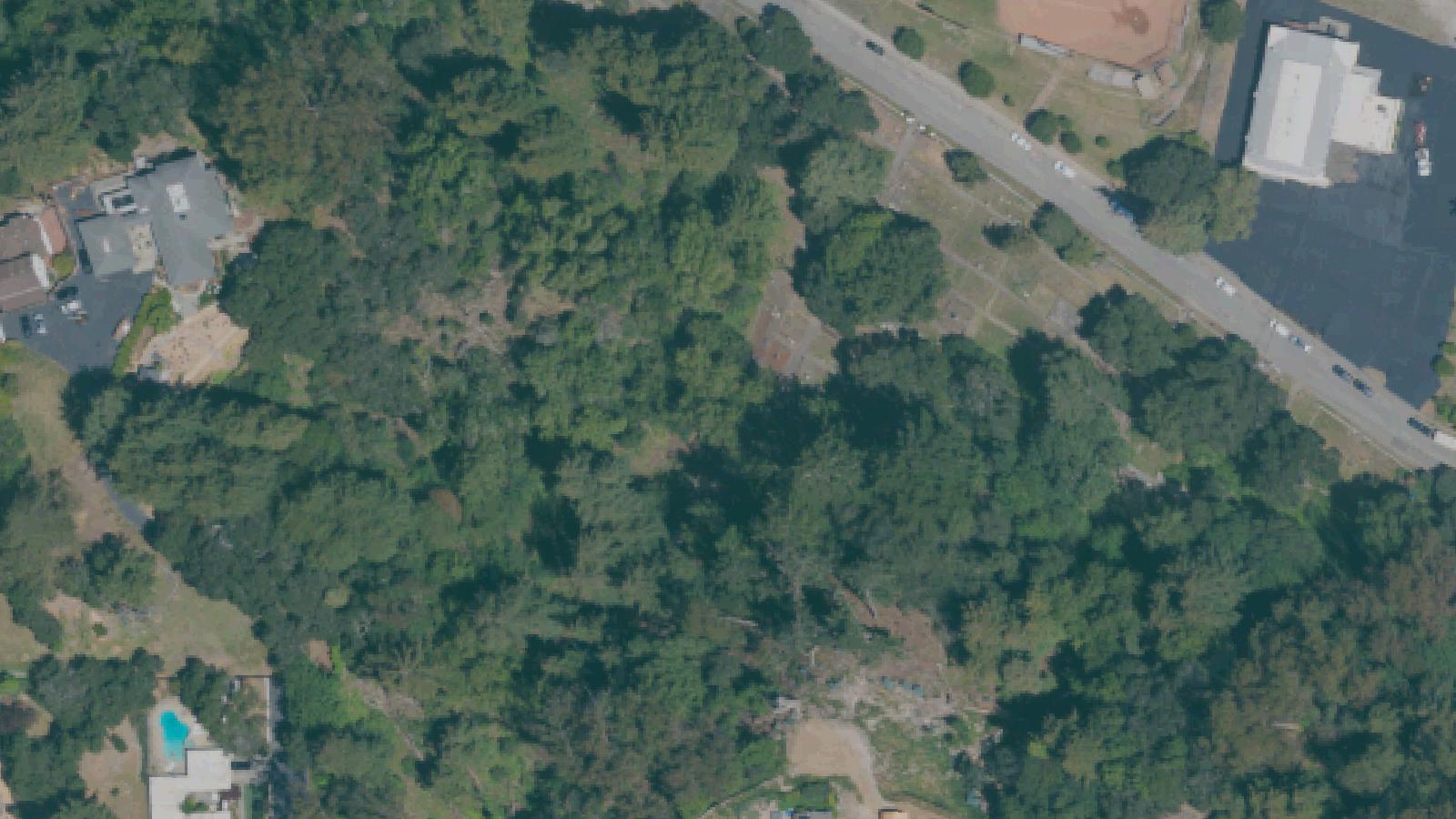 Aerial survey view of Evergreen Cemetery