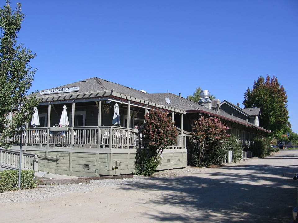 The former Pleasanton Station of the Southern Pacific Transportation Company in Pleasanton, California, USA.