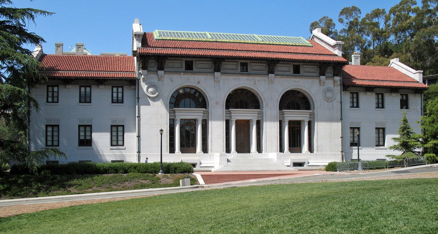 Beaux-Arts Hearst Memorial Mining Building (1907) by John Galen Howard at UC Berkeley, funded by Phoebe Hearst.