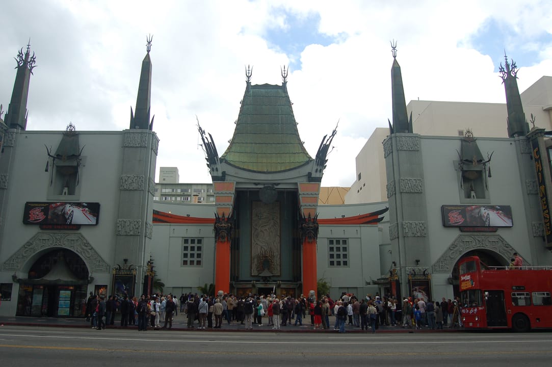 Forecourt entrance of Grauman's (TCL) Chinese Theatre on Hollywood Boulevard in Hollywood, California