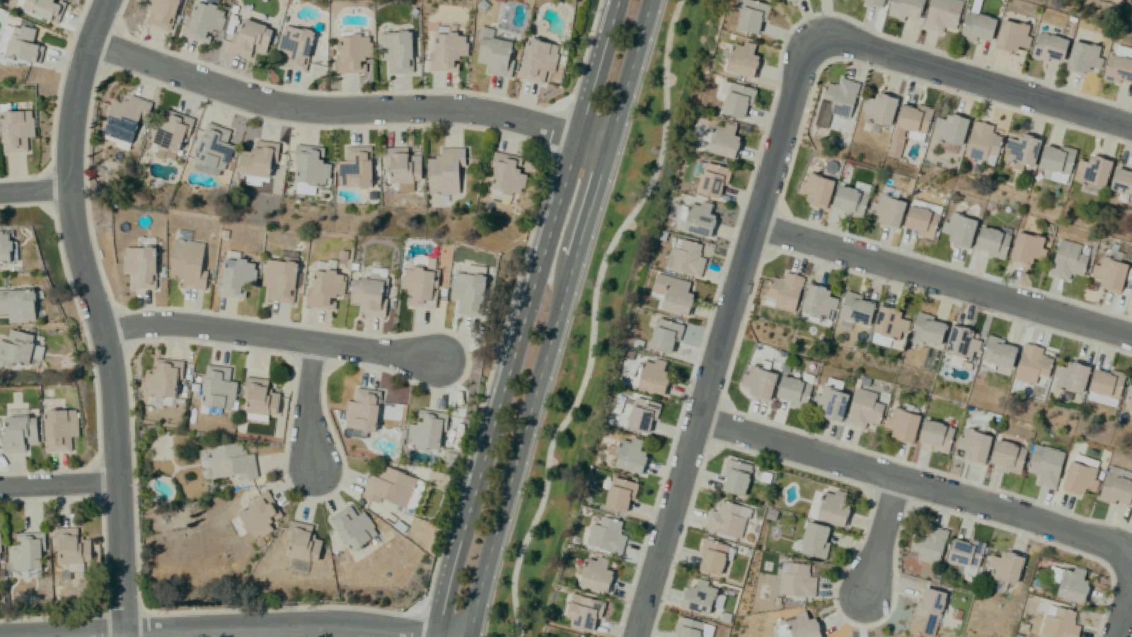Aerial survey view of Horse Thieves Canyon Road