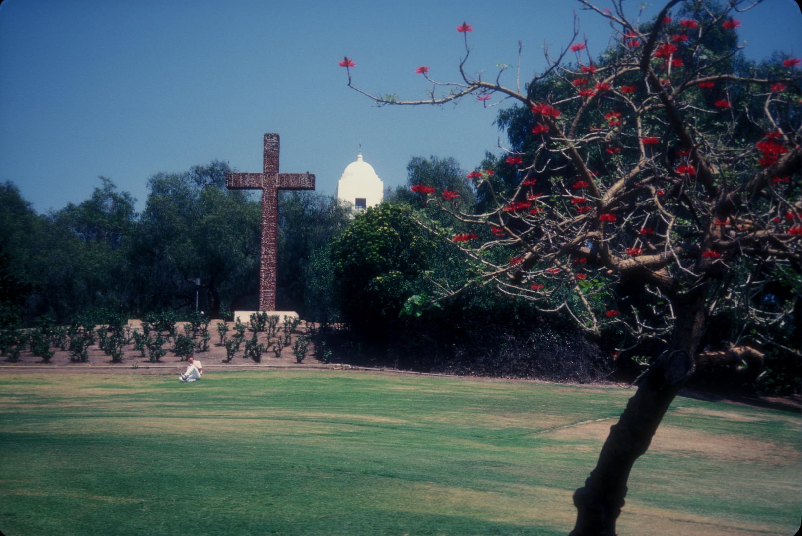 Tiles from the original Presidio floor displayed at the Junipero Serra Museum in Presidio Park, San Diego